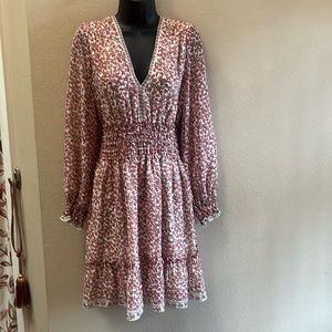 MAX STUDIO - Flirty Ruffle V-Neck Dress - Sz L - NWT